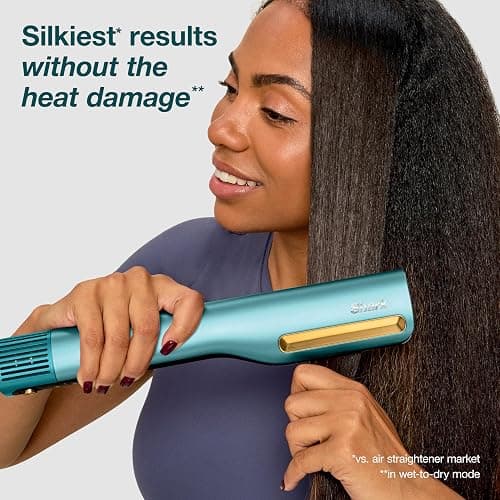 Shark SilkiPro™ Straight | Wet-to-Dry Hair Straightener + Rapid Blow Dryer | 3 Interchangeable Combs | Ultra-Fast Drying | No Heat Damage | for All Hair Types | Rose Petal | HT400PK thumbnail 2