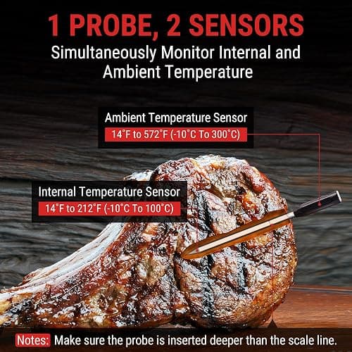 ThermoPro TempSpike 500 ft Wireless Meat Thermometer Digital, Bluetooth Meat Thermometer Wrieless for Beef Lamb Chicken Turkey, Smoker Acccessories for Rotisserie Sous Vide BBQ Oven Air Fryer thumbnail 4