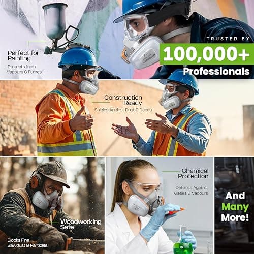 AirGearPro G-500 Reusable Respirator Mask with A1P2 Filters | Anti-Dust Mask Ideal for Painting, Woodworking, Construction, Sanding, Spraying, Chemicals, DIY etc thumbnail 6