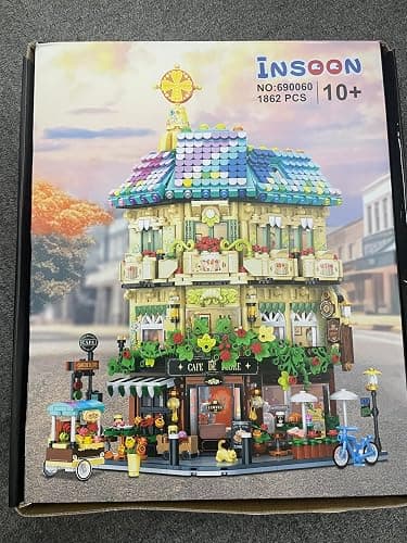 INSOON Flower Cafe House Building Set with Lights, 1876 PCS City Street Corner Shop Construction Model, Art Architecture Modular Building Block Kit Home Decor, Gift for Adults Teens Boys Girls 12+ thumbnail 10