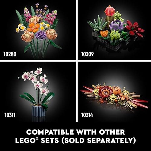 LEGO Botanicals Artificial Wildflower Bouquet - Fake Indoor Flowers Building Set for Home, Kitchen, Desk Decoration, Adults Ages 18+ - Gift for Birthdays - 10313 thumbnail 7