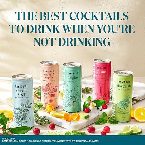 Naked Life Non-Alcoholic Drinks, Classic G&T, Zero Sugar, Award-Winning Alcohol-Free Cocktail, Low Calorie 4 pack, 8.4 fl oz cans thumbnail 8