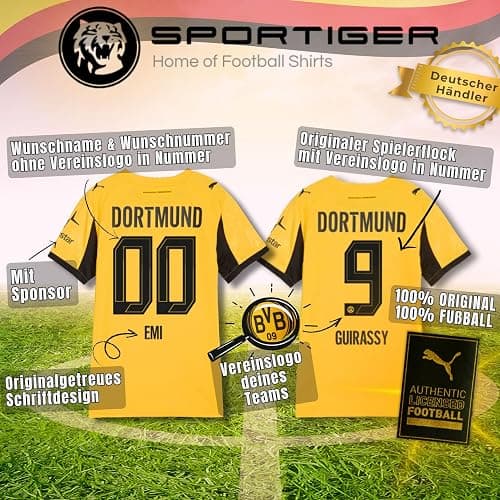 PUMA Original BVB Trikot Kinder [Home 25/26] Offizielles Borussia Dortmund Trikot [Spieler oder Personalisiert] Fußball Trikot Sport Fussball Geschenke Jungen BVB Fanartikel Kinder thumbnail 4