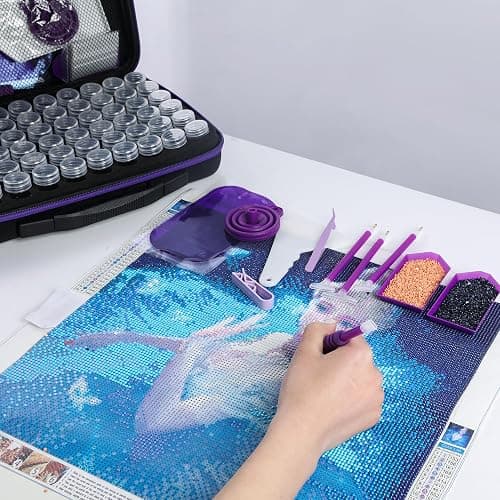 LYMUSUMI Diamond Art Storage Containers 60 Slots Diamond Painting Tool | Diamond Painting Accessorie Portable Bead Organizer Boxes for Adults（Purple） thumbnail 8