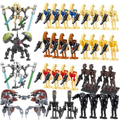 Toysvill Battle Robots Building Block Set, 35 PCS Military Droid Minifigures with Weapons, Construction Toy - Image 1