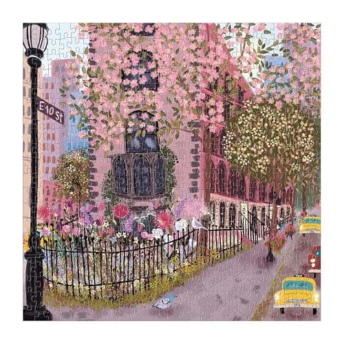 Blooming Streets 500 Piece Puzzle from Galison - Beautifully Illustrated Jigsaw Puzzle of a Local NYC Street, Fun & Challenging, Unique Gift Idea thumbnail 2