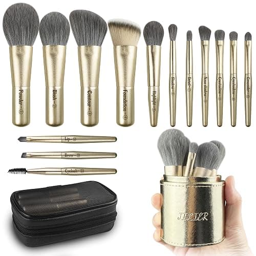 Gold mini makeup brush set  - Image 1