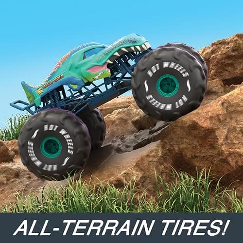 Hot Wheels RC Monster Trucks Mega-Wrex in 1:6th Scale, Extra Large Remote-Control Toy Truck, More Than 2ft Long thumbnail 7