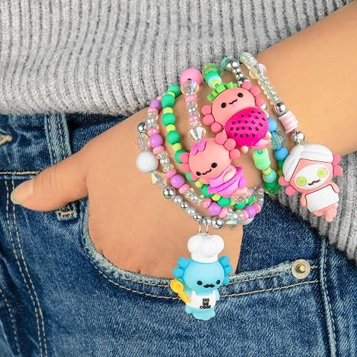 Fashion Angels Charm Changers Axolotl League Jewelry Design Kit, Includes Adorable Axolotl Charms & Over 700 Beads, Custom Jewelry Craft Activity for Kids thumbnail 3