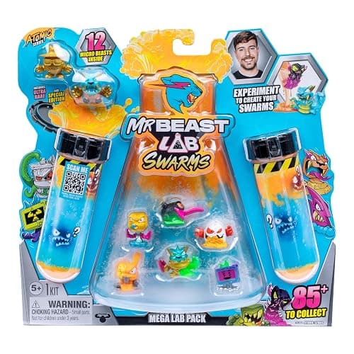 MrBeast Lab Swarms Series 2, Atomic Series 12 Pack – Panther Claws, Add Water, Shake The Test Tube and Reveal 2 of 12, 1-inch (2.5 cm) MrBeast Swarms Collectible Micro Beasts. 85+ to Collect! - Image 1