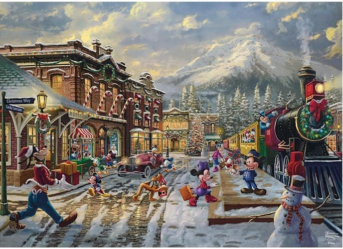 Ceaco - Thomas Kinkade - Disney - Holiday - Candy Cane Express - 1000 Piece Jigsaw Puzzle thumbnail 2