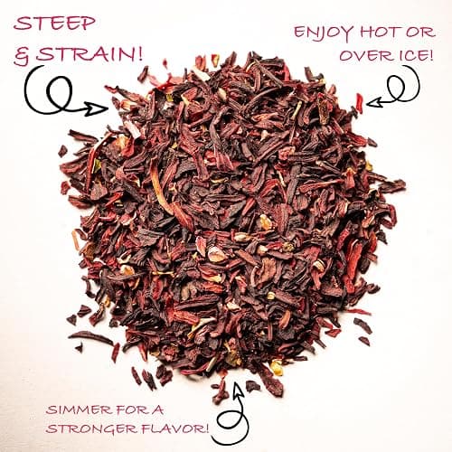Worldwide Botanicals Organic Hibiscus Tea – 8 oz, Loose Leaf, Cut and Sifted – 100% Egyptian Hibiscus sabdariffa AKA Karkade, Roselle, Sorrel, Zobo, Flor de Jamaica thumbnail 3