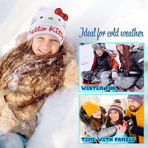 Hello Kitty Winter Accessories Set for Girls Teenagers, Cosy 3 Piece Beanie Scarf and Gloves Set - Gifts for Girls thumbnail 3