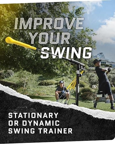 SKLZ Hurricane Batting Swing Trainer for Baseball & Softball - Durable Swing Arm - 4 Power Band System - High-Visibility, Anti-Dent Target Ball Head - Screw-in Base Legs, Metal Stakes & Carry Bag thumbnail 2