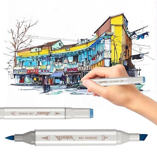 ABEIER 81 Colors Alcohol Markers - Brush & Chisel Dual Tip Sketch Markers, Plus 1 Blender, Permanent for Kids & Adults Coloring & Illustration thumbnail 6