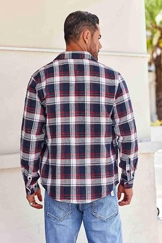 COOFANDY Mens Flannel Shirts Long Sleeve Button Down Shirt with Pocket Casual Shirts Work Shirts for Men thumbnail 6