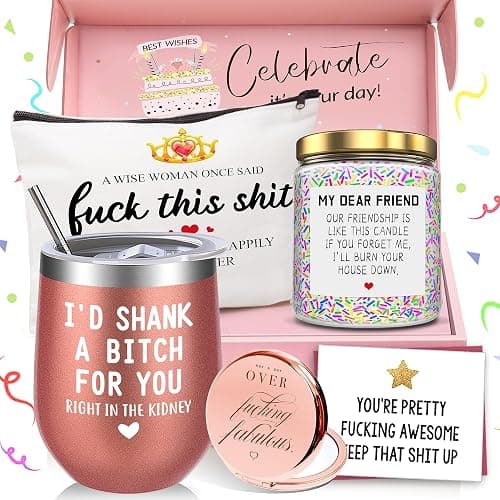 Birthday Gifts for Women Best Friends,Friendship Gifts for Women Her BFF Female Friends Bestie Sister Gift Basket from Sister Lavender Scented Candles 12oz Tumbler - Image 1