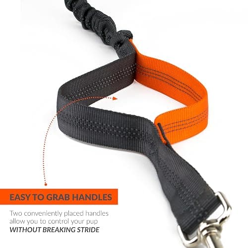 Tuff Mutt Hands-Free Waist Leash for Dog Walking, Running and Hiking, Adjustable Belt with Double Handle, Reflective Bungee Design for Large & Medium Dogs thumbnail 8