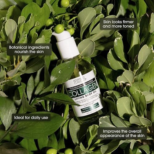 Advanced Clinicals Collagen Peptides Firming Body Lotion Face Cream + Collagen Body Oil Moisturizer 2PC Skin Care Set For Women & Men | Skin Tightening Dry Skin Moisturizing Cream & Massage Oil, 2PC thumbnail 4