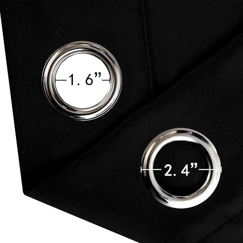 LEMOMO Blackout Curtains 52 x 84 inches Long Black Curtains Set of 2 Panels Thermal Insulated Room Darkening Curtains for Bedroom thumbnail 6