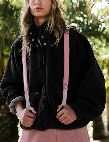 Vimyig Lightweight Cropped Fuzzy Fleece Jacket for Women Winter Warm Sherpa Jackets Coat Outerwear with Pockets thumbnail 4