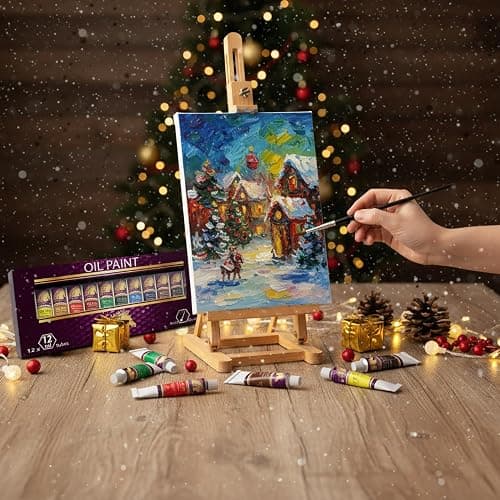 MyArtscape Oil Paint Set - 12 x 12ml Tubes - Lightfast - Heavy Body - Oil-based Vibrant Colors - High Pigment Load - Non-fading - Artist Quality Painting Supplies - Professional Craft Paints thumbnail 4
