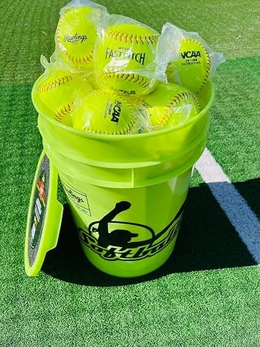 Rawlings | Bucket of 18 Practice Softballs | Ages 12U | 12" | Synthetic Cover thumbnail 5