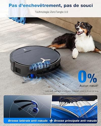 ECOVACS DEEBOT X9 PRO OMNI Robot Aspirateur Laveur, Aspirateur Robot 16600Pa, Ultra-fin, Technologie BLAST, Auto-nettoyage instantané OZMO ROLLER, ZeroTangle3.0, TruEdge2.0, Lavage à l'eau chaude,Noir thumbnail 6