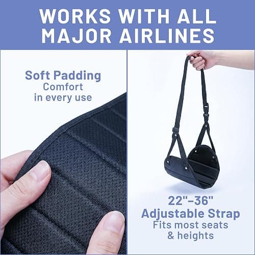 BASIC CONCEPTS Airplane Foot Hammock for Plane Travel Essentials - Airplane Travel Essentials, Long Flight Foot Rest - Plane Gadgets thumbnail 7