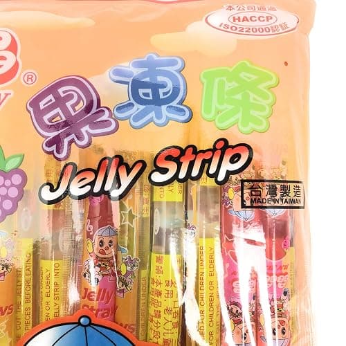 Jin Jin - Jelly Strip (Jelly Filled Straws in Assorted Flavors) - Net Wt. 14.1 Oz. thumbnail 4