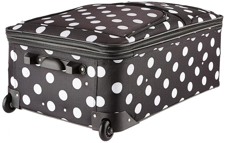 Rockland Vara Softside 3-Piece Upright Luggage Set, Expandable,Black dot, (20/22/28) thumbnail 4