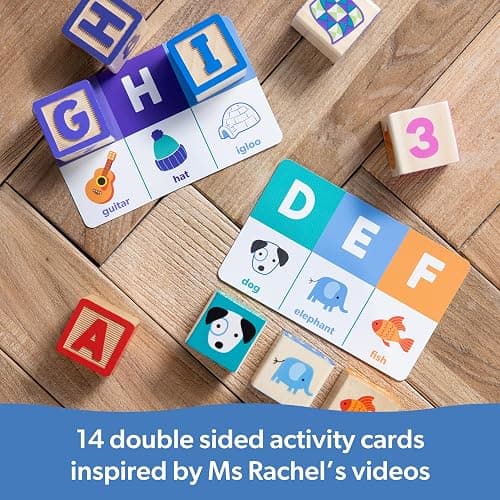 Melissa & Doug Ms. Rachel Letter, Number, and Game Wooden Learning Blocks with Activity Cards for Girls and Boys Toddlers Ages 18 Months+ - FSC Certified thumbnail 3
