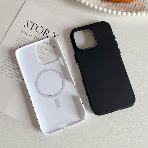 ZTOFERA Magnetic Case for iPhone 15, Compatible with Magsafe, Polka Dot Aesthetic Phone Case Cute for Girl Women, Hard PC+Soft TPU Protective Phone Cover for iPhone 15-Brown thumbnail 3