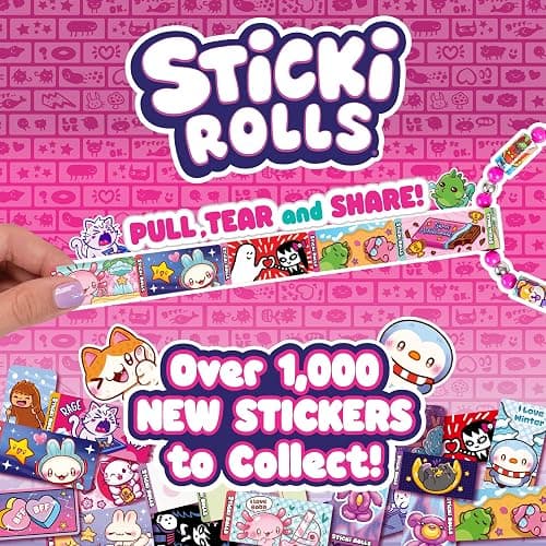 Sticki Rolls Sticki Rolluxe Series 2 - The Original Wearable Shareable Glam Handbag and Craft Kit | Includes 3 Jumbo Stickies, Supplies for 10 Toy Bracelets & 2 Pendants (Teal) thumbnail 8