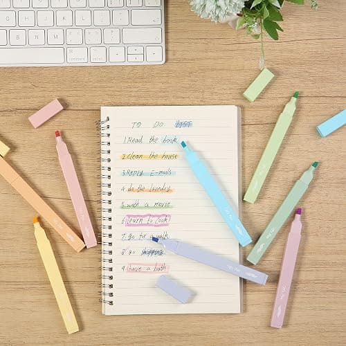 Mr. Pen- Aesthetic Highlighters No Bleed, 8 Pack, Pastel Colors, Chisel Tip | Cute Highlighters Assorted Colors for Journaling, Highlighting, Underlining, Fast Dry, Back to School Supplies thumbnail 7