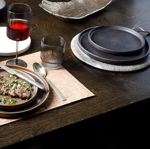 Gibson Elite Pasco 16 Piece (Service for 4) Plates and Bowls Double Bowl Reactive Glaze Dishes Stoneware Ceramic Dinnerware Set - Black thumbnail 5
