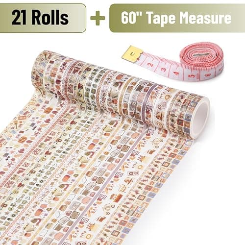 Mr. Pen- Washi Tape Set, 21 Rolls, Assorted Sizes, 5 Yards/Roll | Washi Tape for Scrapbook, Arts, Crafts, Journals and Planners, Nostalgic Theme thumbnail 2