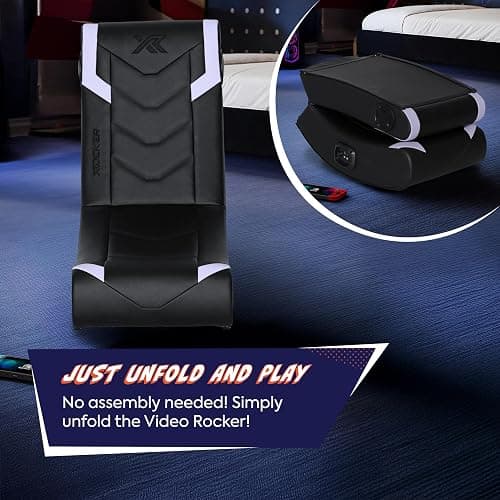 X Rocker Video Gaming Floor Rocker Chair, Built-in Audio, Foldable, for Gamers, Bedroom, or Game Room for Boys, Girls, Teens 5-17, Gifts for Gamers thumbnail 6