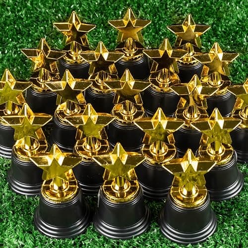 24 Pack Mini Star Trophy Awards Bulk (4.5 Inch), Plastic Gold Star Trophies For Halloween Party Favors, Goodie Bags, Kid Classroom School Reward, Sports Tournament Winning Prize, Hollywood Event Props thumbnail 8
