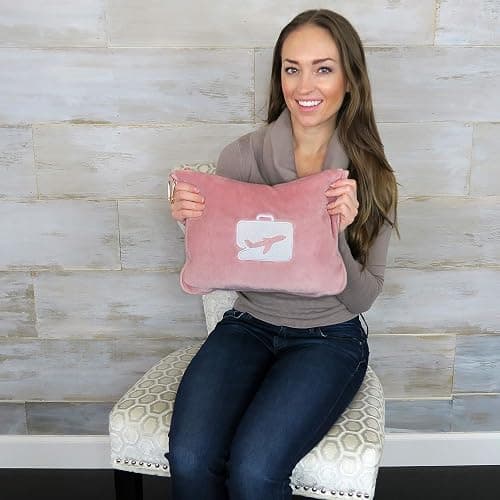 EverSnug Travel Blanket and Pillow - Ultra-Soft, Compact & Lightweight, 65x40 Inches, with Carry Case, Luggage Sleeve & Backpack Clip for Airplane Comfort (Light Pink) - Light Pink thumbnail 4