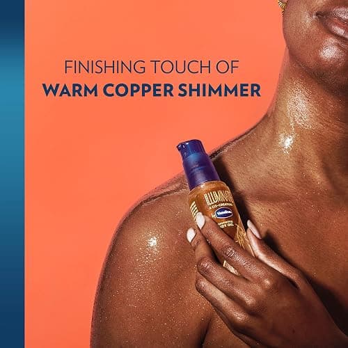 Vaseline Illuminate Me Shimmering Body Oil Created for Melanin Rich Skin, Illuminates Skin with Finishing Touch of Shimmer for Glowing Skin 3.3 oz thumbnail 4
