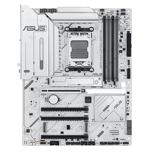 ASUS X870 MAX GAMING WIFI7 W AMD AM5 ATX Motherboard, 8-layer White PCB, 12+2+1 80A DrMOS, DDR5, PCIe 5.0 x16 Q-Release, 3x M.2, Wi-Fi 7 Q-Antenna, USB4® Type-C®, 2.5Gb LAN, BIOS FlashBack™, Aura Sync thumbnail 2