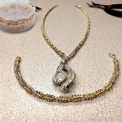 GMMA Rose-Gold Jump Rings for Jewelry Making 1400 Pcs 6 Sizes/Box Jump Rings with Open/Close Tool for Necklace Bracelet Repair Keychains Jewelry Making Supplies (Rose-Gold) thumbnail 2