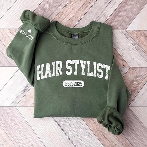 Chillever Personalized Hairstylist Sweatshirt, Custom Hairdresser Sweater, Salon Crewneck, Graduation Gift for Beauty Professional, Appreciation Week Present thumbnail 5