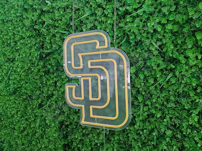 Queen Sense 16"x12" Go San Diegos Sports Padres LED Neon Sign for Wall Decor USB Powered Dimmable LED Lights Signs FV006 thumbnail 2