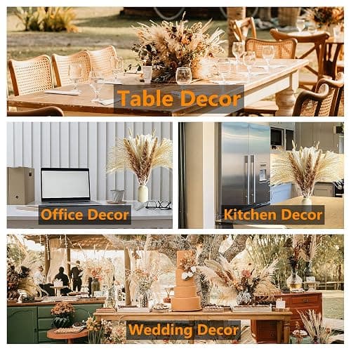 110 PCS of Boho Pampas Grass Decor, Naturally Dried Pompas, Bunny Tails Dried Flowers, and dried eucalyptus. Perfect for Weddings, Boho Party Decorations, and Table Decor. thumbnail 7