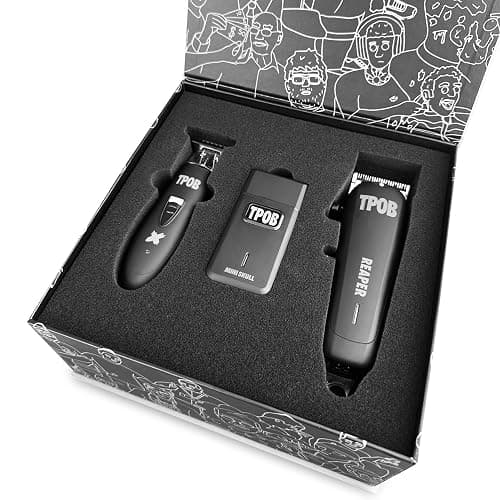 TPOB Slime 2 Black Clipper Trimmer Shaver Set Barber Hair Clippers for Men 6800 RPM with Rubber Case thumbnail 2