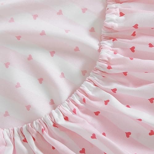 Betsey Johnson - Twin XL Bed Sheets, Soft Bedding with Matching Pillowcase, Fade & Wrinkle Resistant, Lightweight for Year Round Use, Dorm Essentials (Wonderland Stripe Pink) thumbnail 6