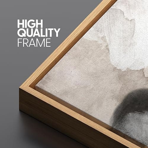 SIGNLEADER Framed Canvas Print Wall Art Set Neutral Watercolor Abstract Brown and Beige Artistic Brushstrokes Illustrations Boho Decorative for Living Room, Bedroom, Office - 16"x24"x3 NATURAL thumbnail 5