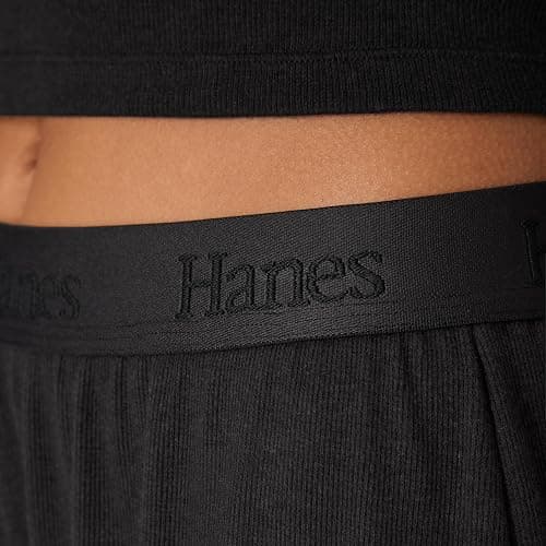 Hanes womens Originals 2-piece Lounge Set, Supersoft Cropped Baby Doll Tee & Sleep Shorts Loungewear Set thumbnail 5